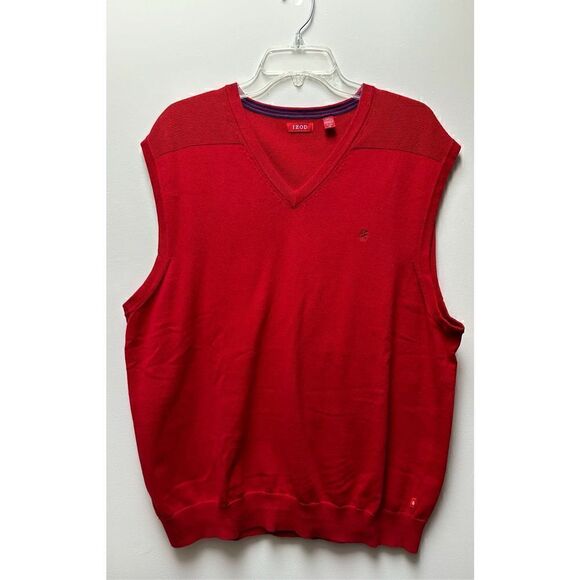 Izod men’s red v-neck pullover sweater vest size XL TG. #28-0729 - Picture 1 of 5
